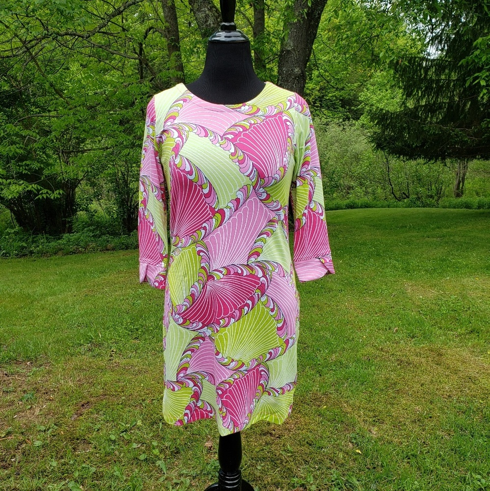 Crown & Ivy Dress Lime Green & Pink Size S